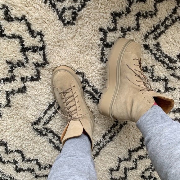 Suede combat boots -size 8.5 - Picture 10 of 13